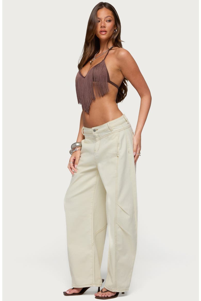 Kienna Fringe Bra Top, Alternate, color, BROWN