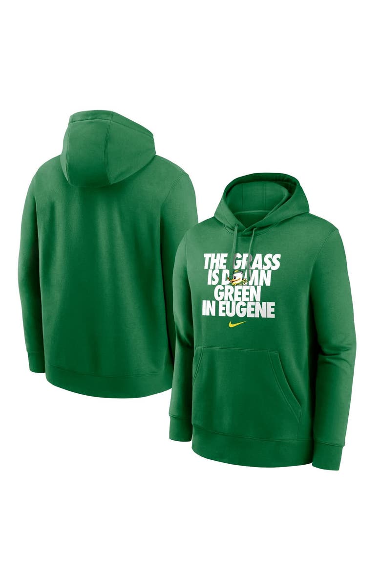 Nike Men's Nike Green Oregon Ducks Grass Is Green Club Fleece Pullover Hoodie, Main, color, Green