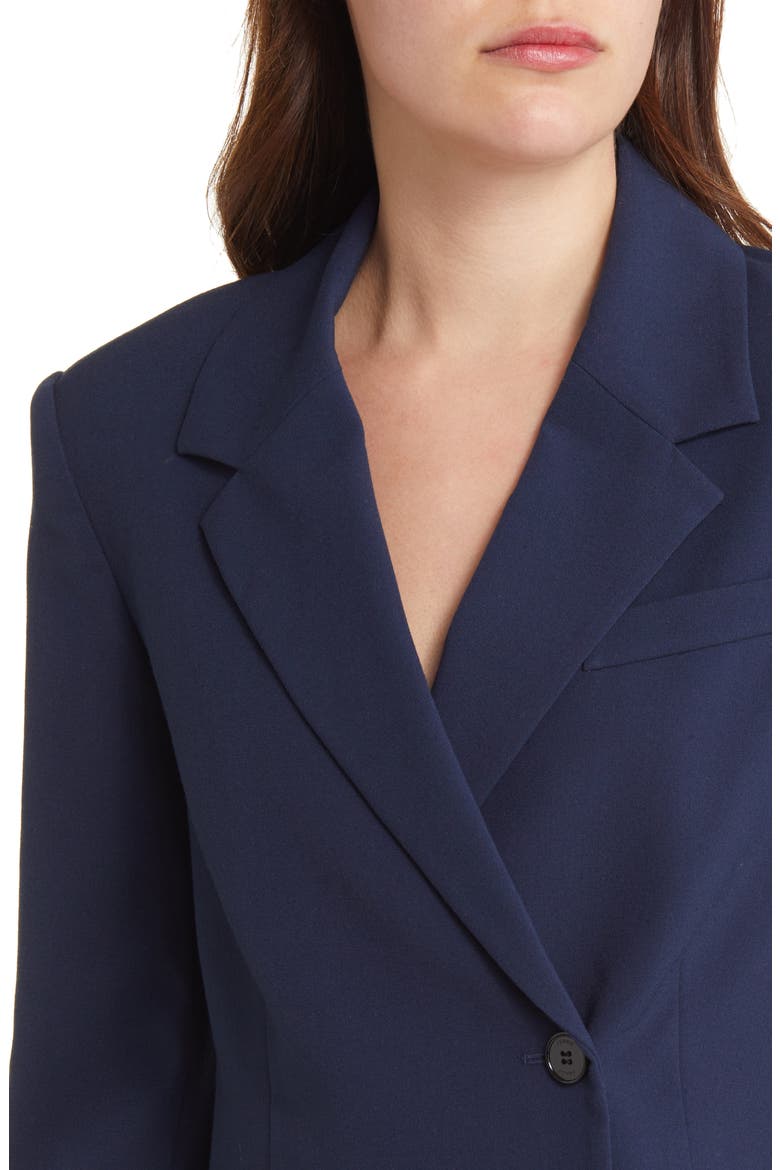 Strong Shoulder Crop Blazer, Alternate, color, NAVY