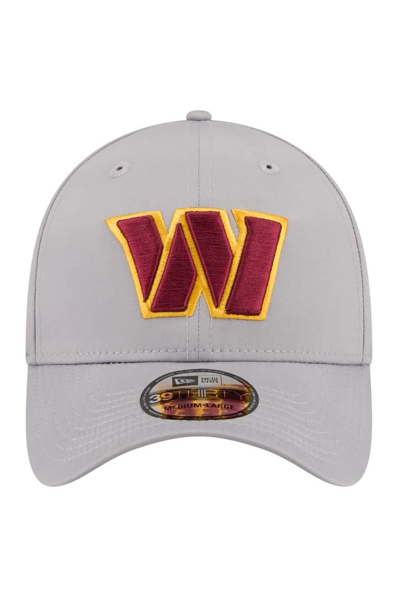 Men's New Era  Gray Washington Commanders Perforated 39THIRTY Flex Hat, Alternate, color, Gray