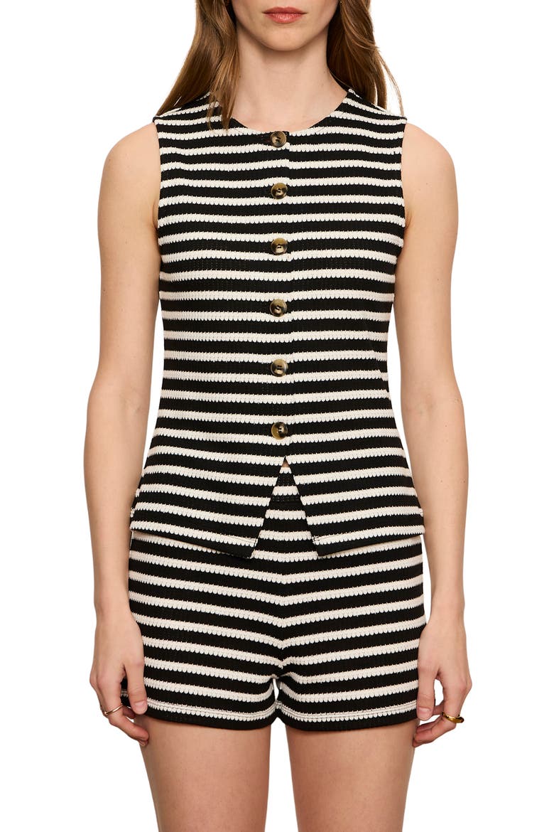 Nothing Extra Sweater Vest, Main, color, CHALK WHITE/ BLACK
