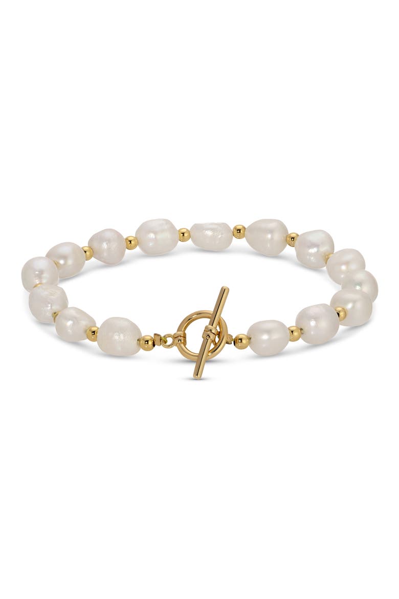 Mort Bleu Set of 2 Butterfly & Imitation Pearl Bracelets, Alternate, color, GOLD