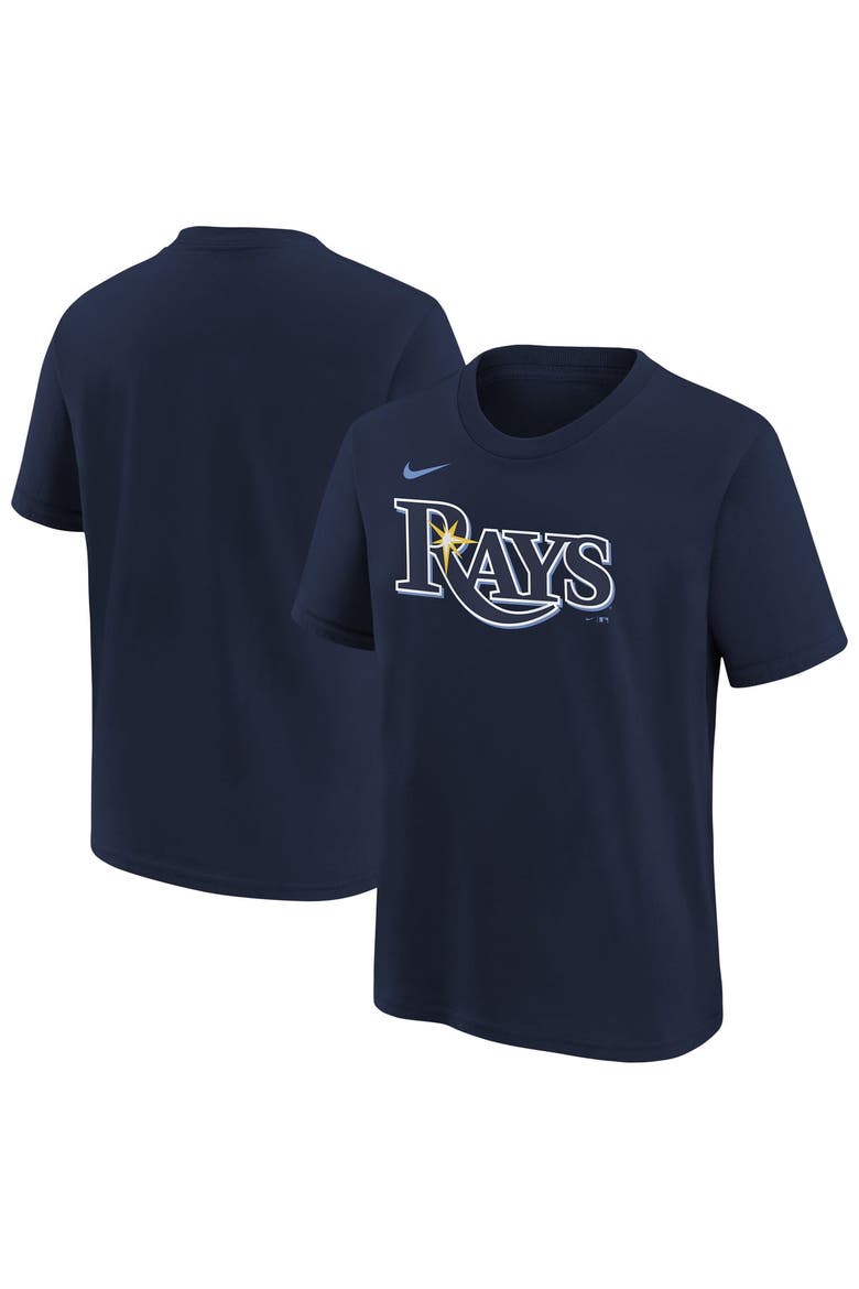 Youth Nike  Navy Tampa Bay Rays Wordmark T-Shirt, Main, color, Navy