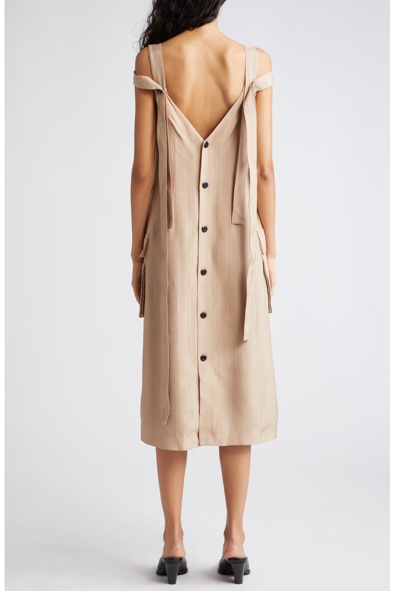 Adriano Button-Up Midi Dress, Alternate, color, SAND
