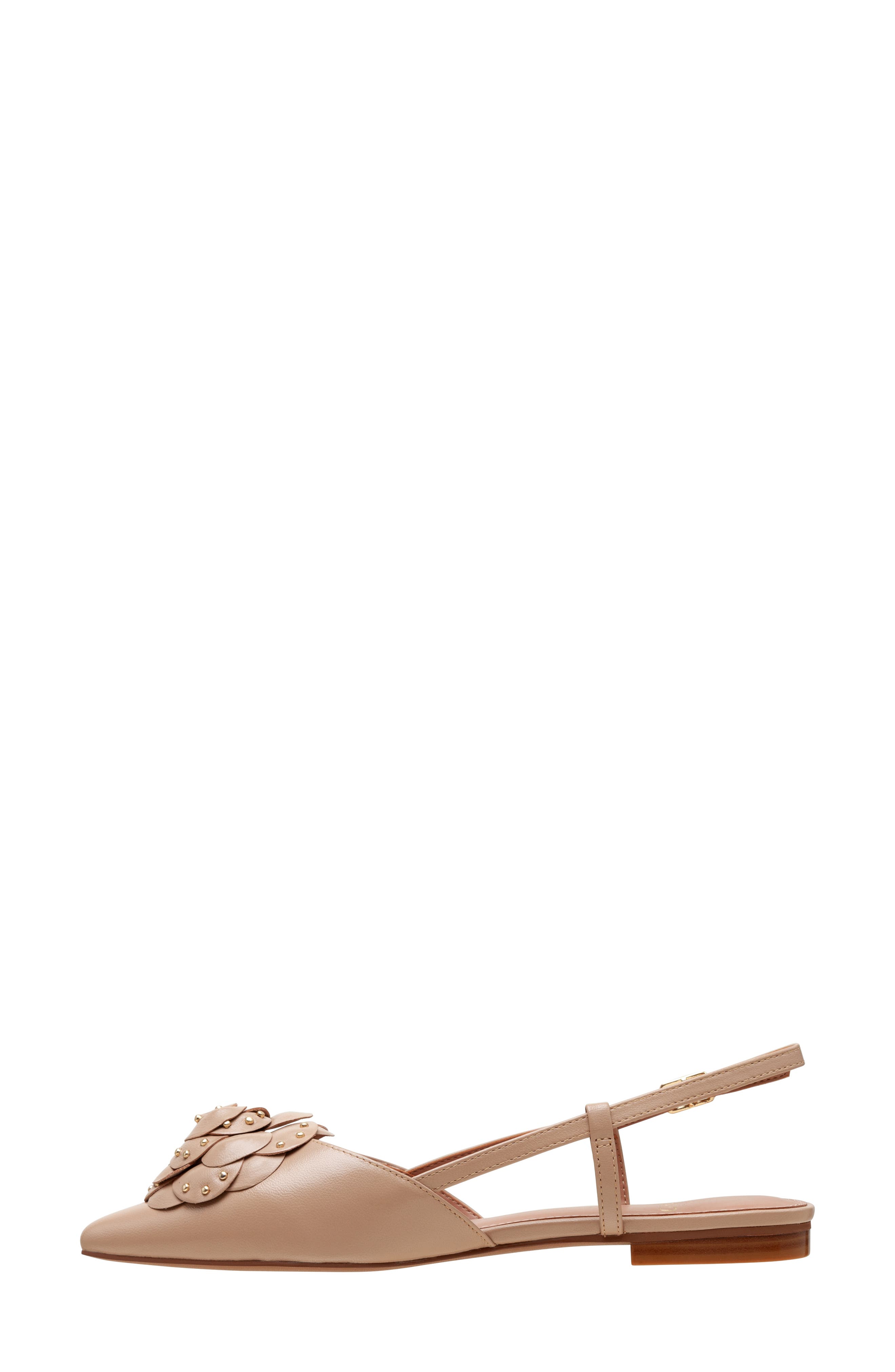 Cadie Slingback Pointed Toe Flat, Alternate, color, BLUSH PINK