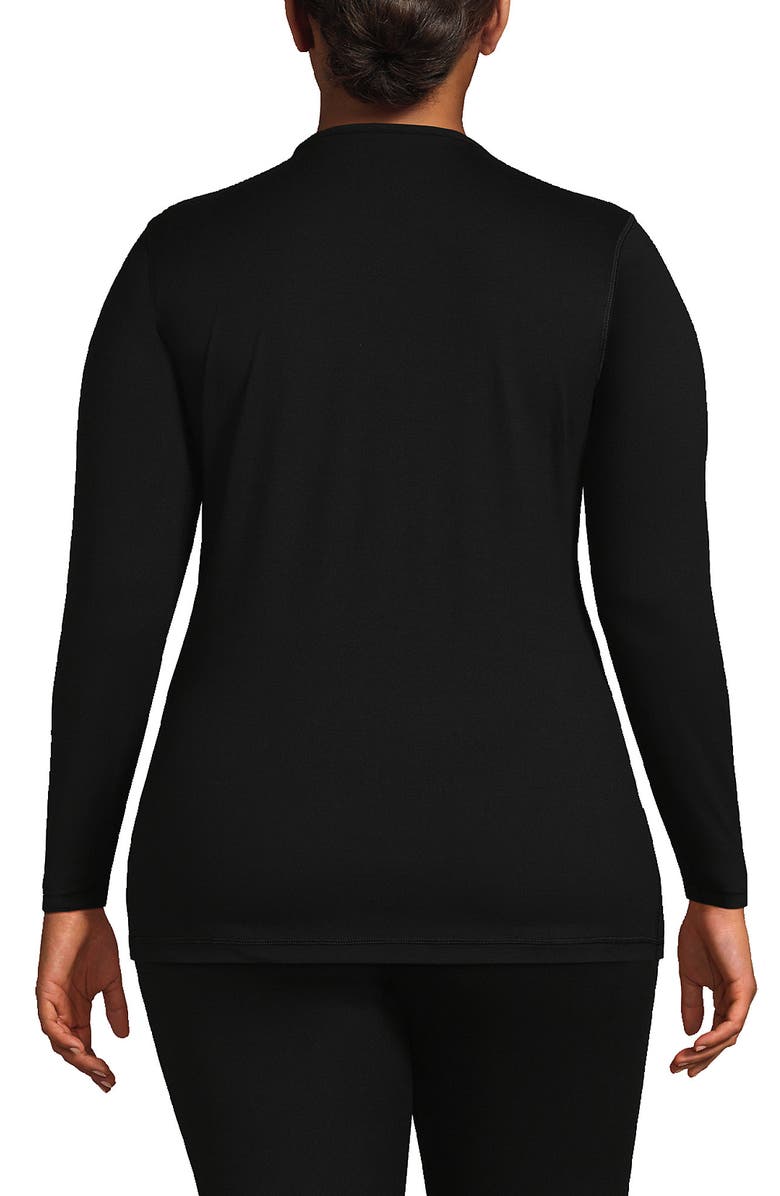 Lands' End Baselayer Cozy Thermaskin Crewneck Top, Alternate, color, Black