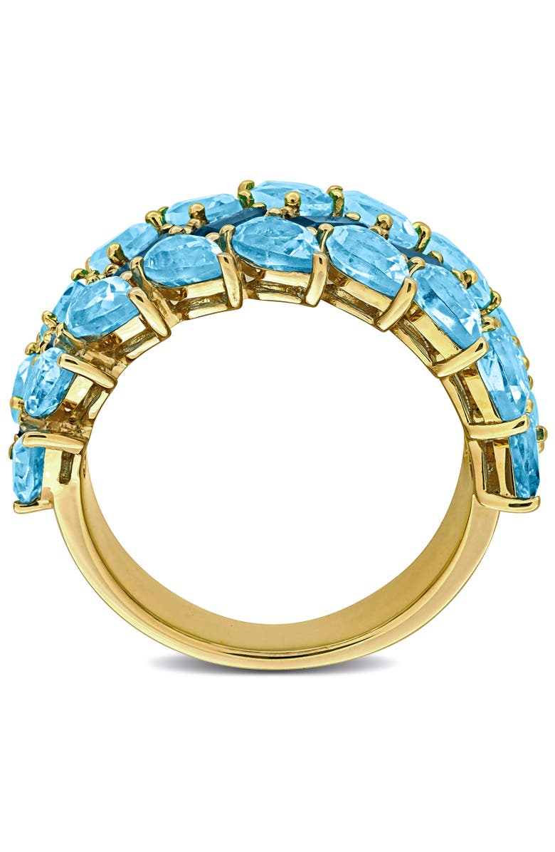 Julianna B. Blue Topaz 3-Row Wide Band Ring 10k, Alternate, color, Topaz