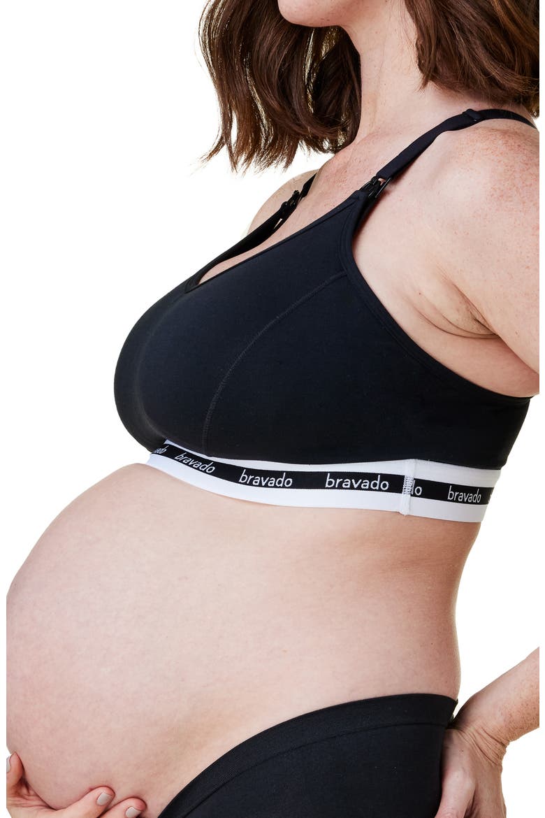 Original Organic Cotton Blend Full Cup Maternity/Nursing Bra, Alternate, color, BLACK