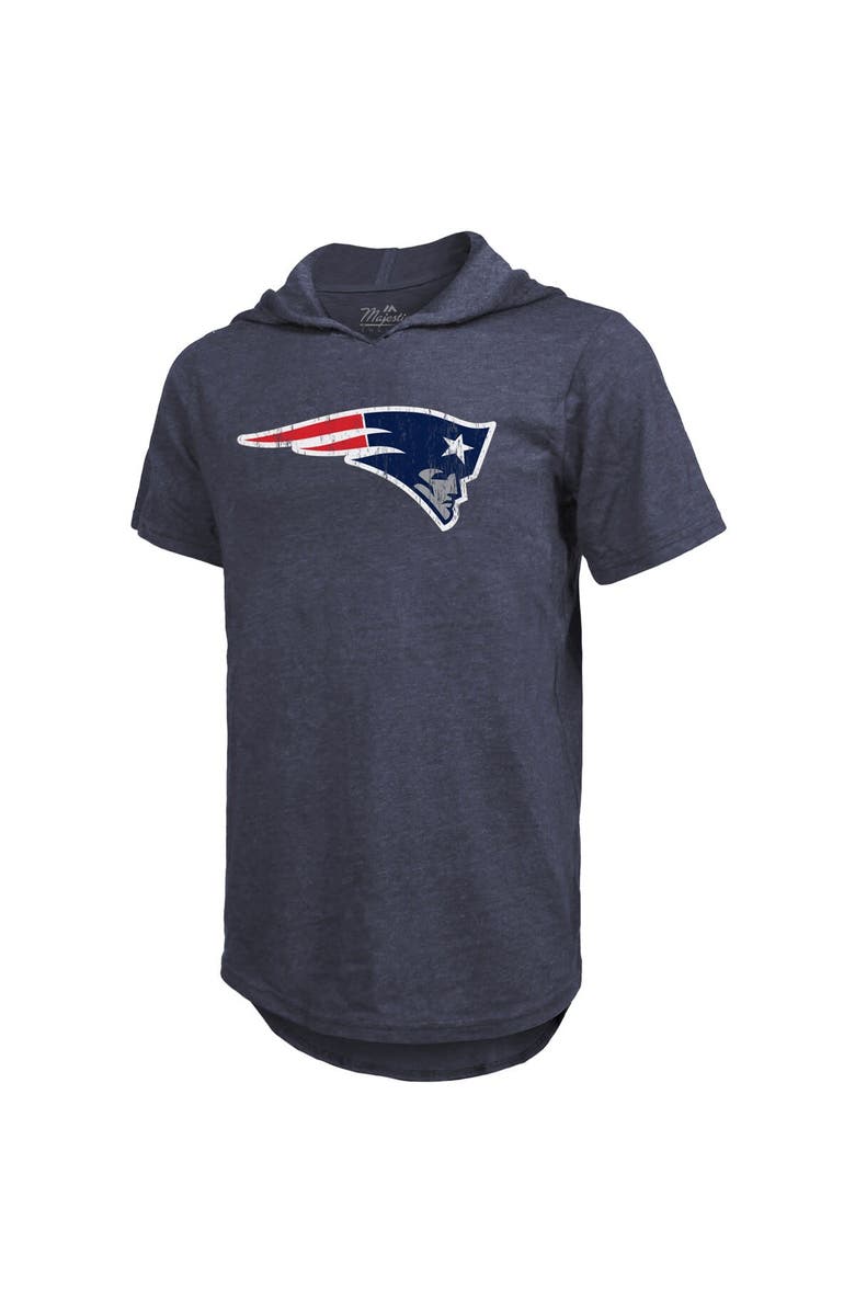 Majestic Threads Men's Majestic Threads Mac Jones Navy New England Patriots Player Name & Number Tri-Blend Hoodie T-Shirt, Alternate, color, 