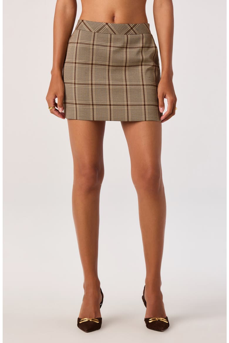 Remington Plaid Miniskirt, Main, color, TAN PLAID