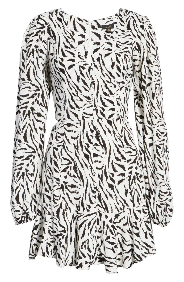 AFRM Monna Side Cutout Long Sleeve Minidress, Alternate, color,