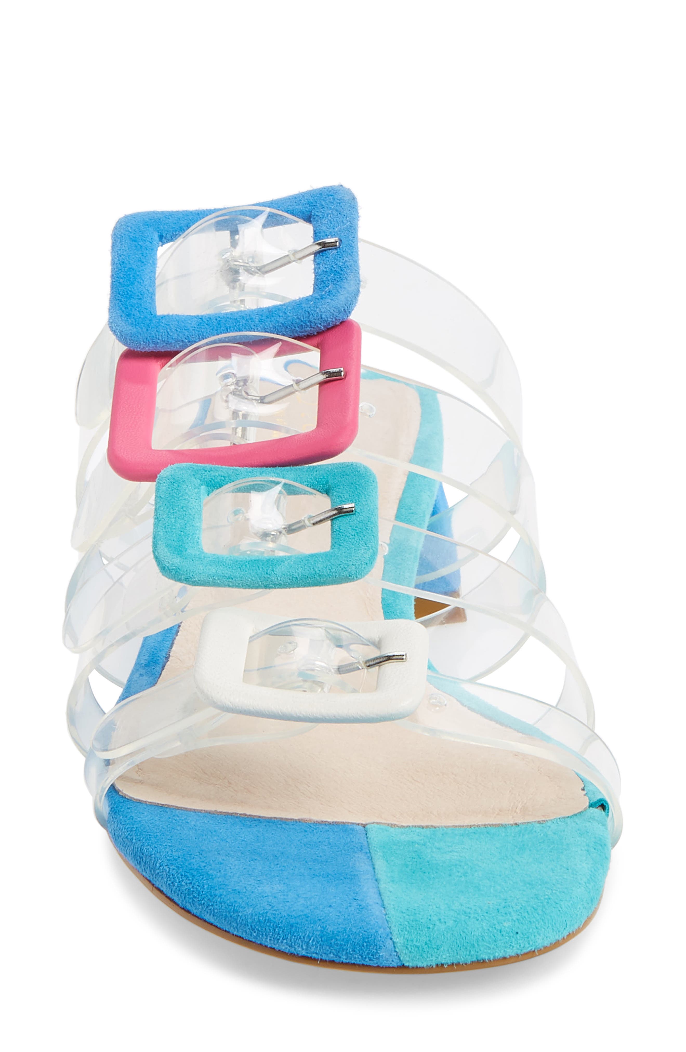 Lincoln Strappy Clear Slide Sandal, Alternate, color, NEW BLUE LEATHER