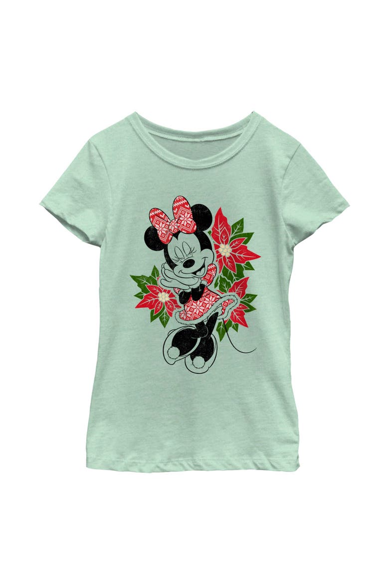 Girl's Mickey & Friends Minnie Warm Scarf  Graphic T-Shirt, Main, color, Mint