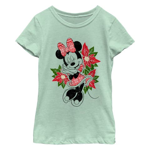 Girl's Mickey & Friends Minnie Warm Scarf  Graphic T-Shirt