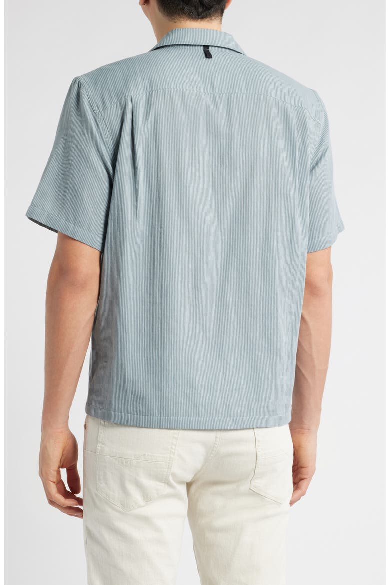 Avery Cotton Gauze Camp Shirt, Alternate, color, STONE BLUE STRIPE