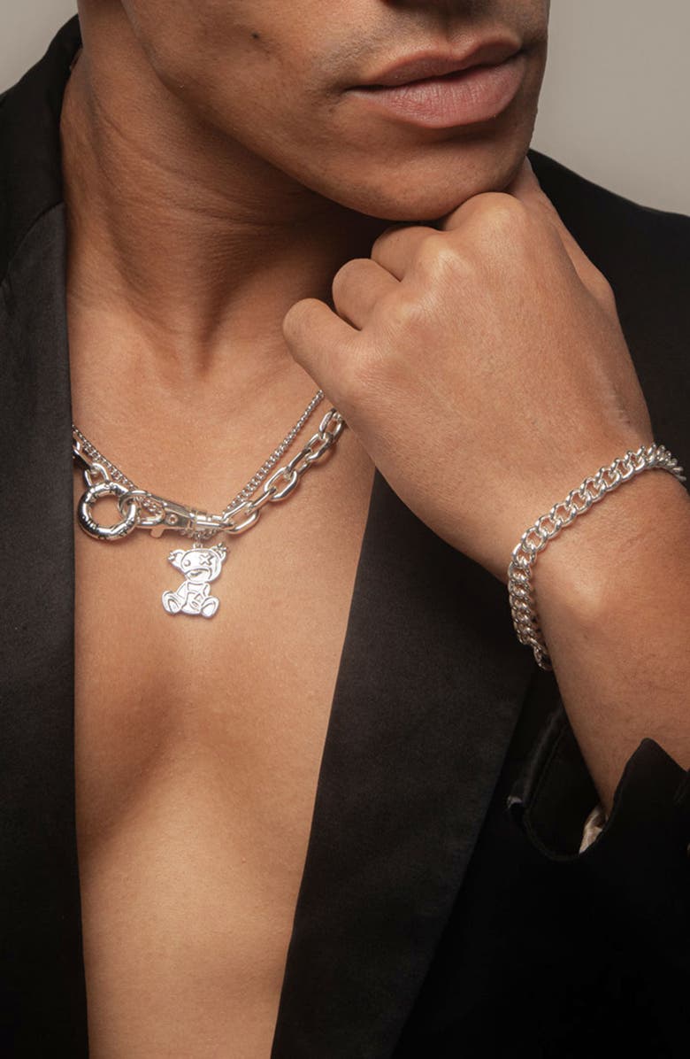 YOJ Teddy Silver Necklace, Alternate, color, Silver