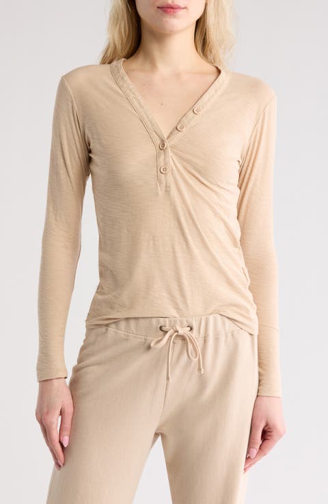 Long Sleeve Slub Jersey Henley