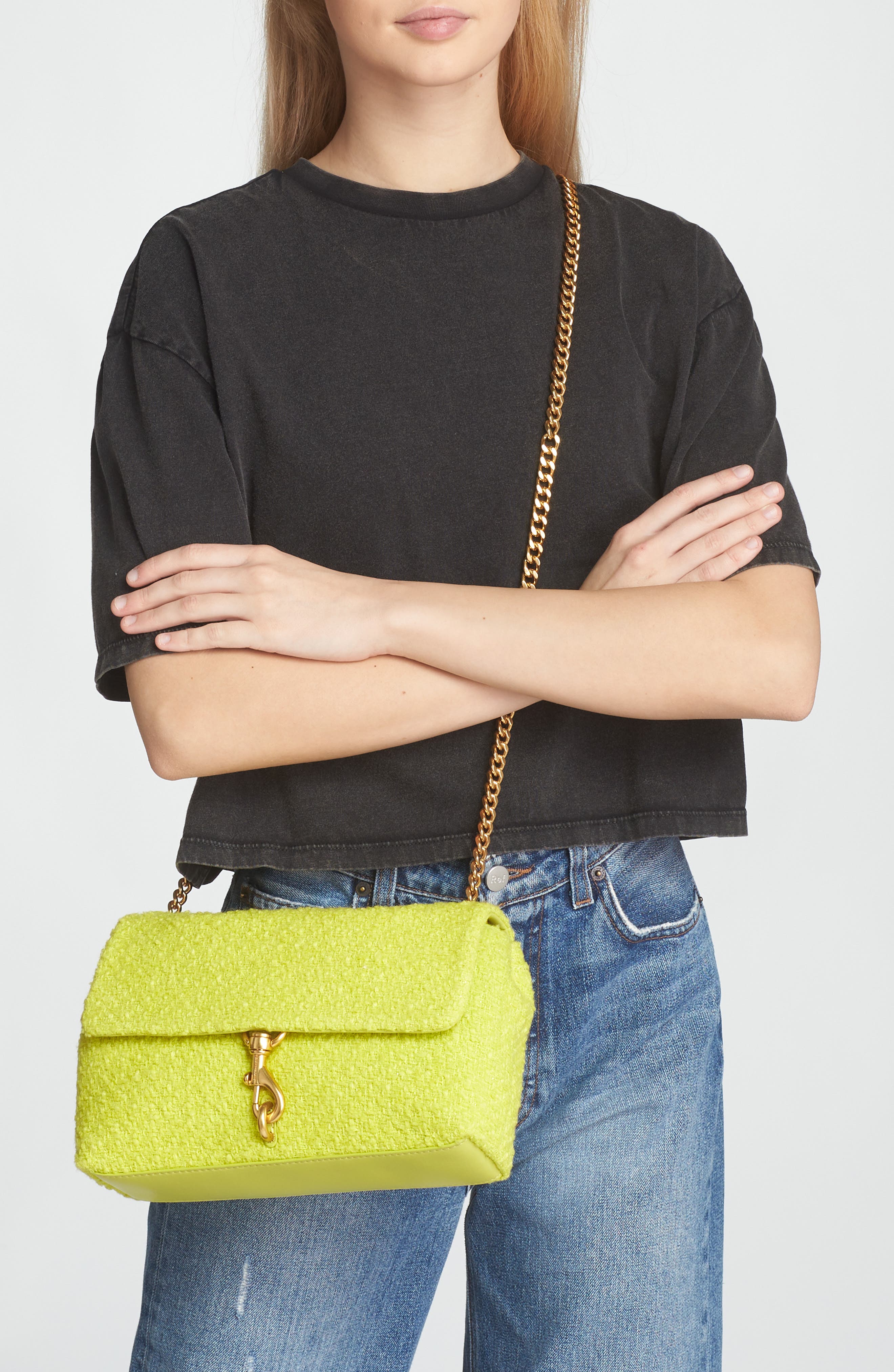 Rebecca Minkoff Medium Edie Tweed Convertible Crossbody Bag, Alternate, color, 