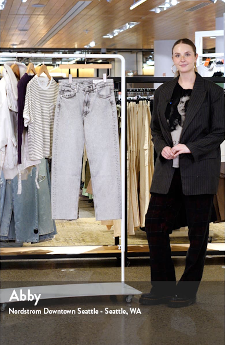 Harlow High Waist Raw Hem Ankle Straight Leg Jeans, sales video thumbnail