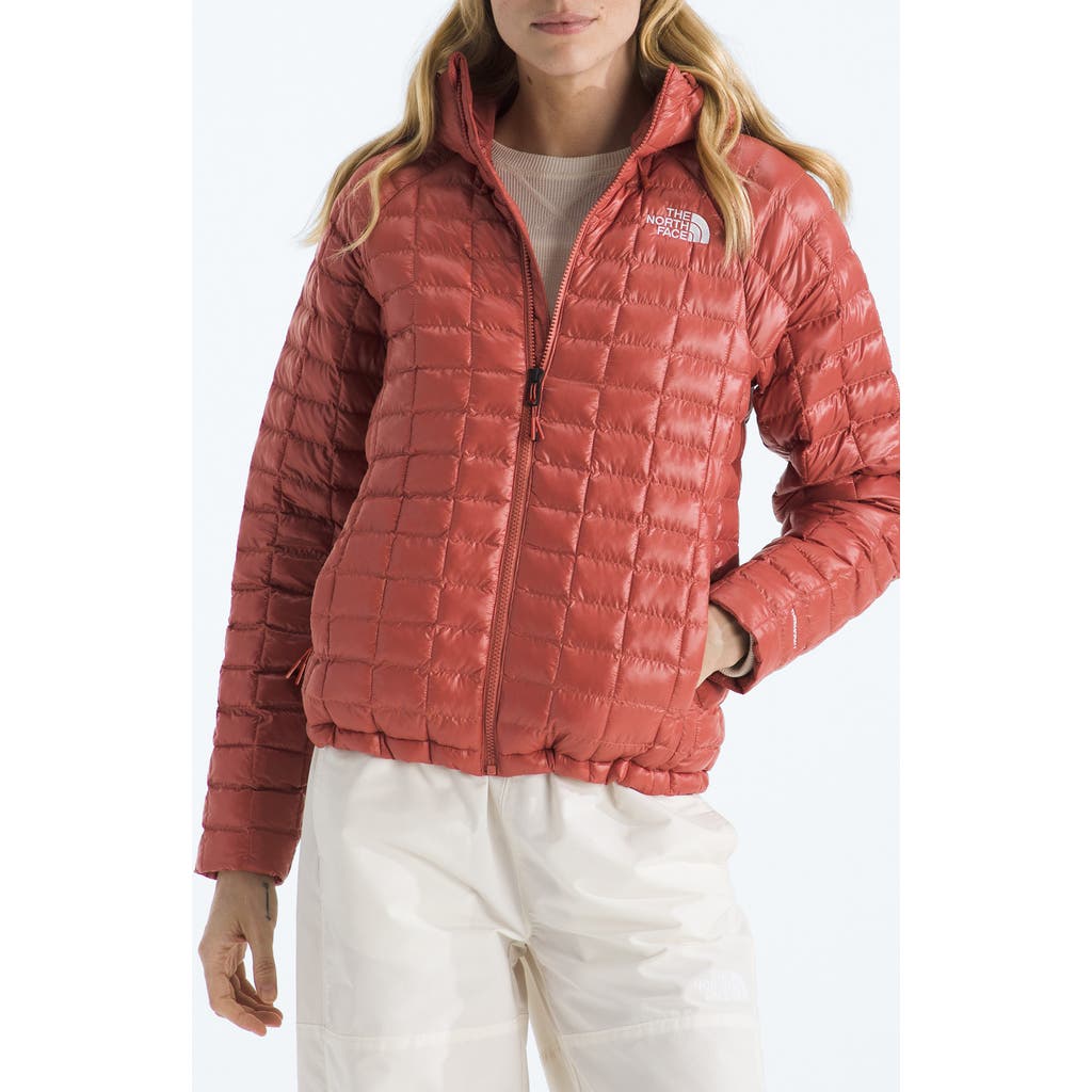 The North Face Thermoball Quilted Hooded Jacket In Red