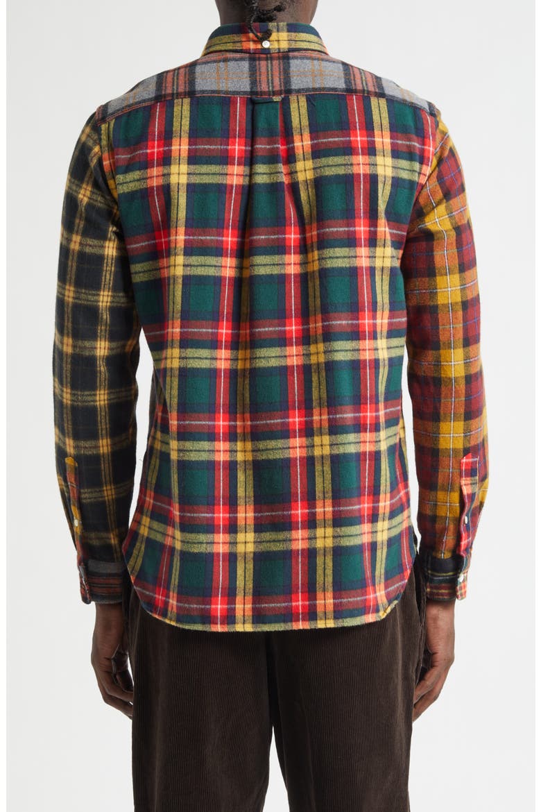 Plaid Flannel Button-Down Shirt, Alternate, color, YELLOW