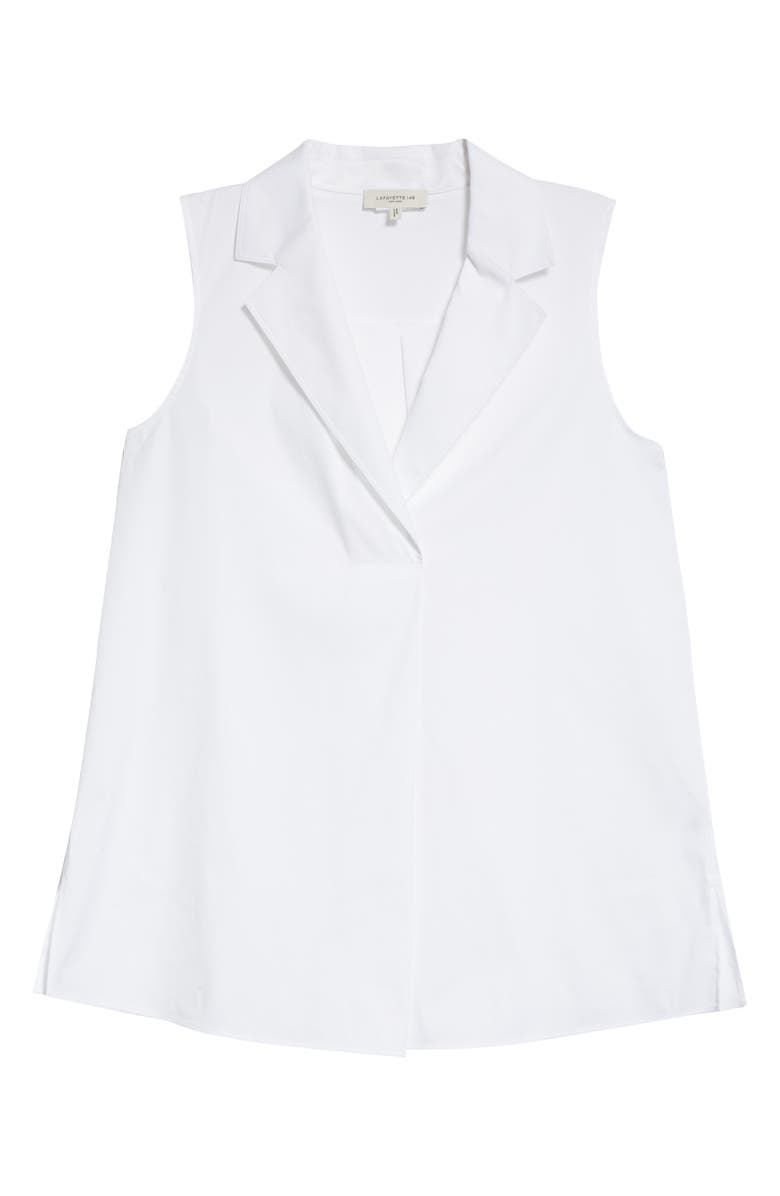 Lafayette 148 New York Siona Cotton Blend Stretch Poplin Top, Alternate, color, 