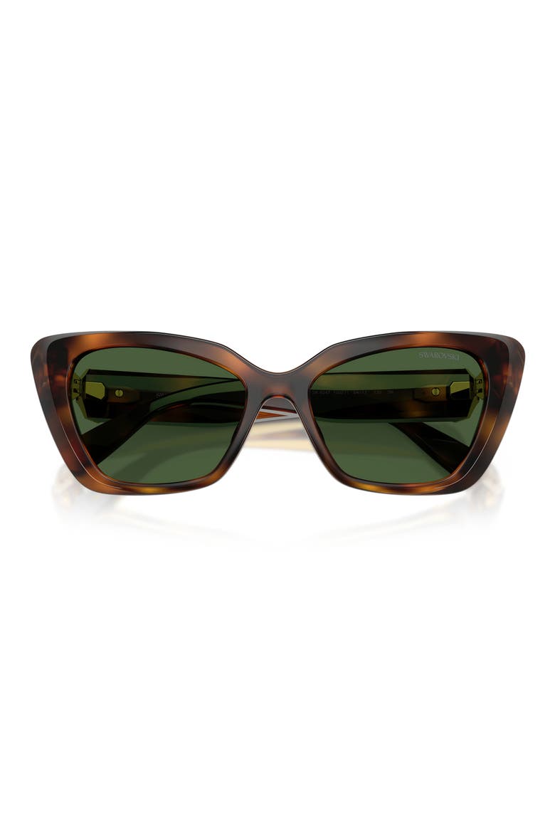 54mm Cat Eye Sunglasses, Alternate, color, HAVANA / DARK GREEN