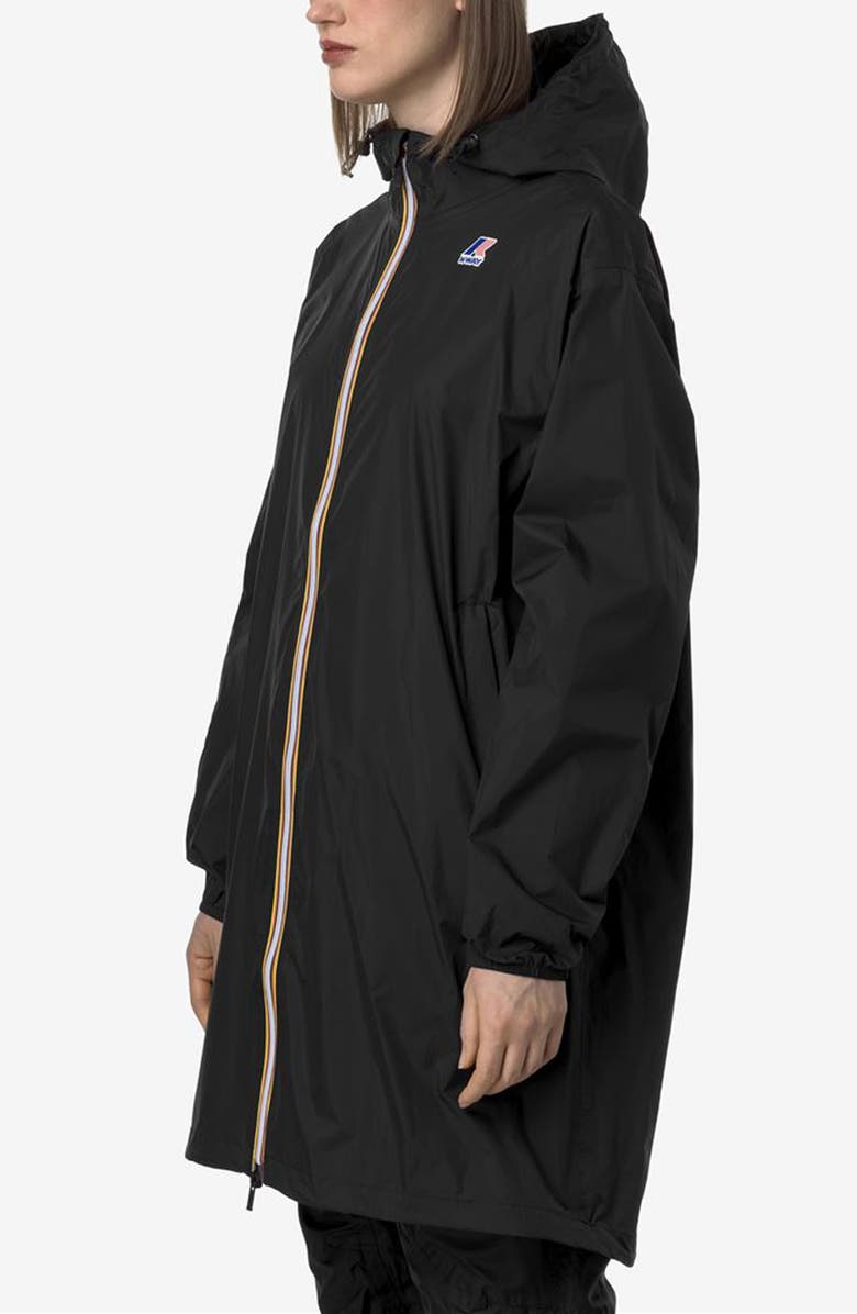 K-Way Le Vrai 4.0 Eiffel East Water Repellent Raincoat, Alternate, color, Black Pure