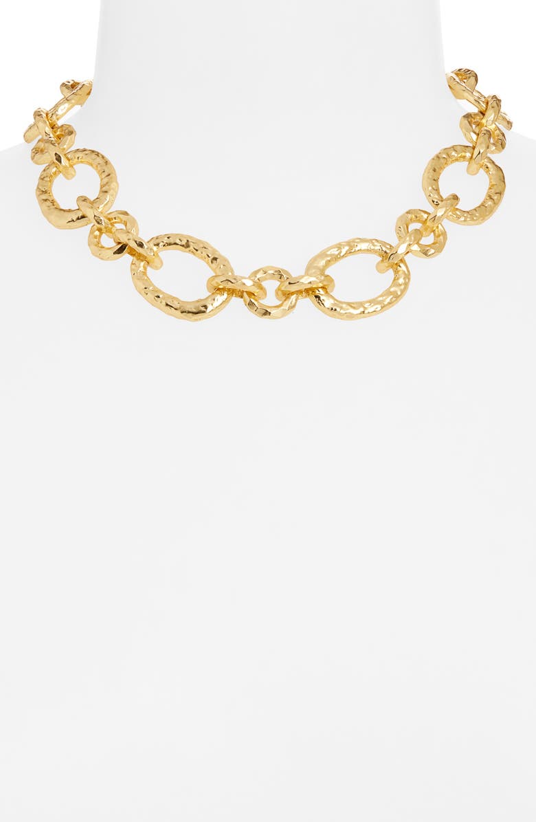 Karine Sultan Bold Link Necklace, Alternate, color, Gold