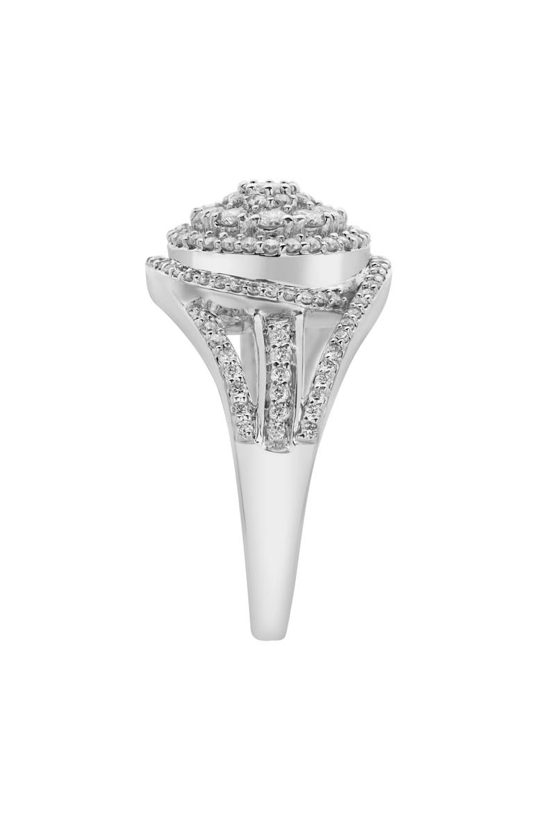 Imperium 14K Gold Round Diamond Studded Double Halo Ring - 0.99cts, Alternate, color, 14K White Gold