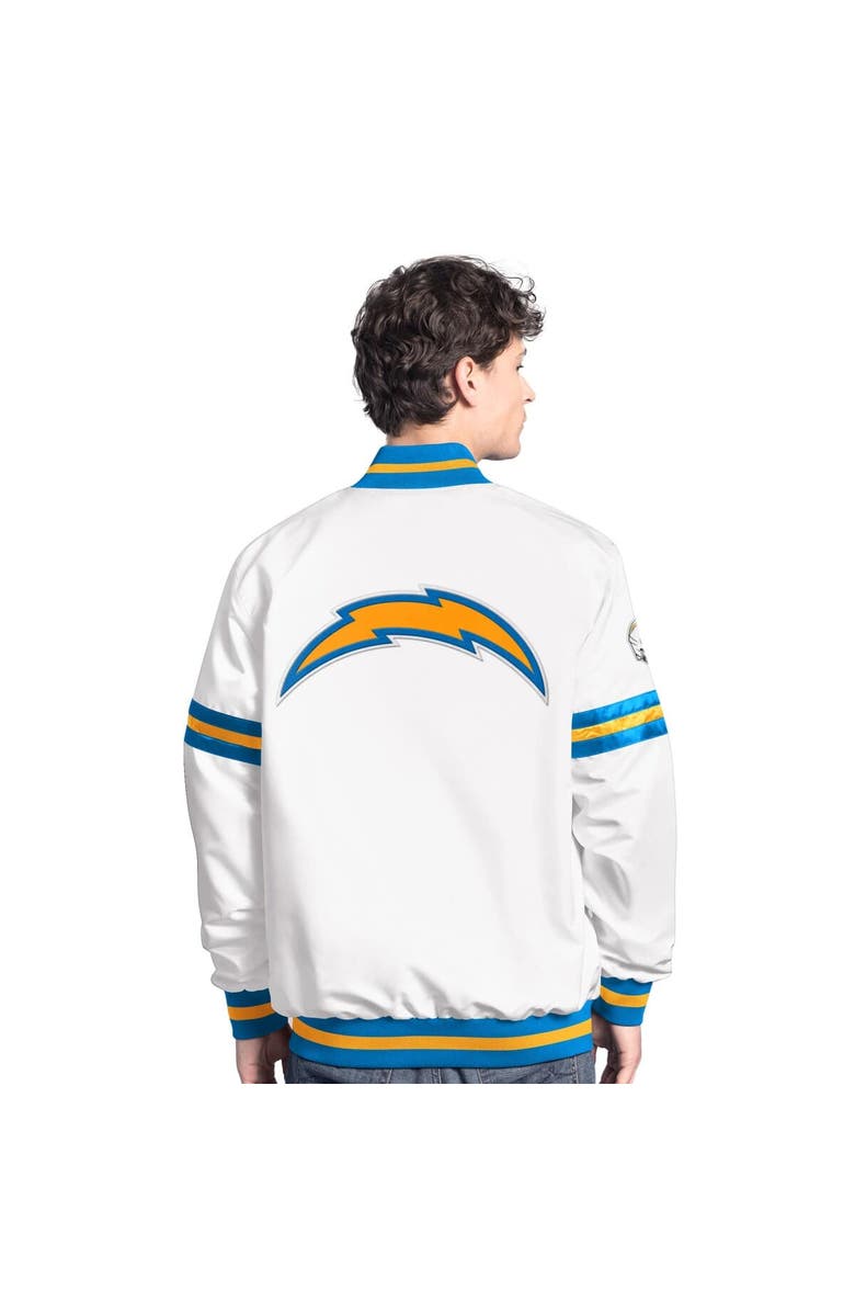 STARTER Men's Starter  White Los Angeles Chargers Scout Full-Snap Varsity Jacket, Alternate, color, White