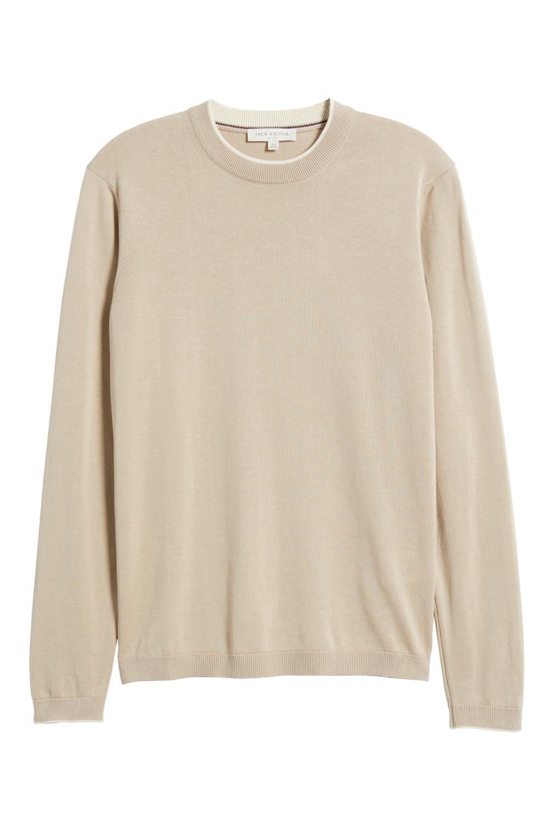 Drummond Tipped Combed Cotton Sweater, Alternate, color, STONE