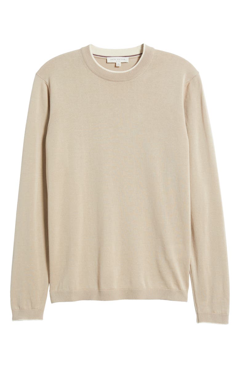 Jack Victor Drummond Tipped Combed Cotton Sweater, Alternate, color,