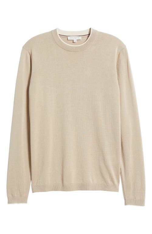 Jack Victor Drummond Tipped Combed Cotton Sweater In Gray