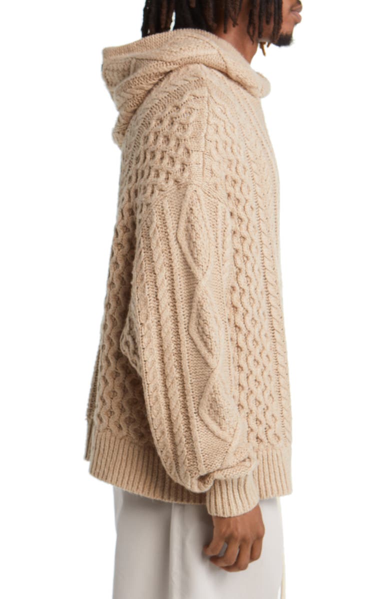 Fear of God Essentials Cable Knit Hoodie, Alternate, color, 