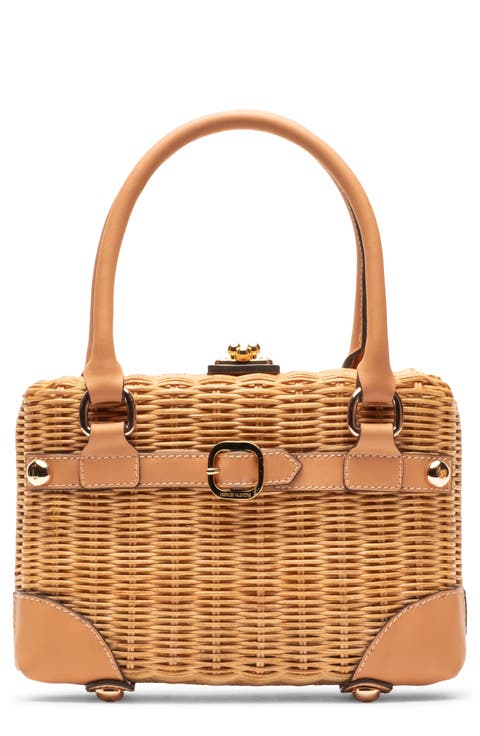 Lady Basket Wicker Handheld Bag
