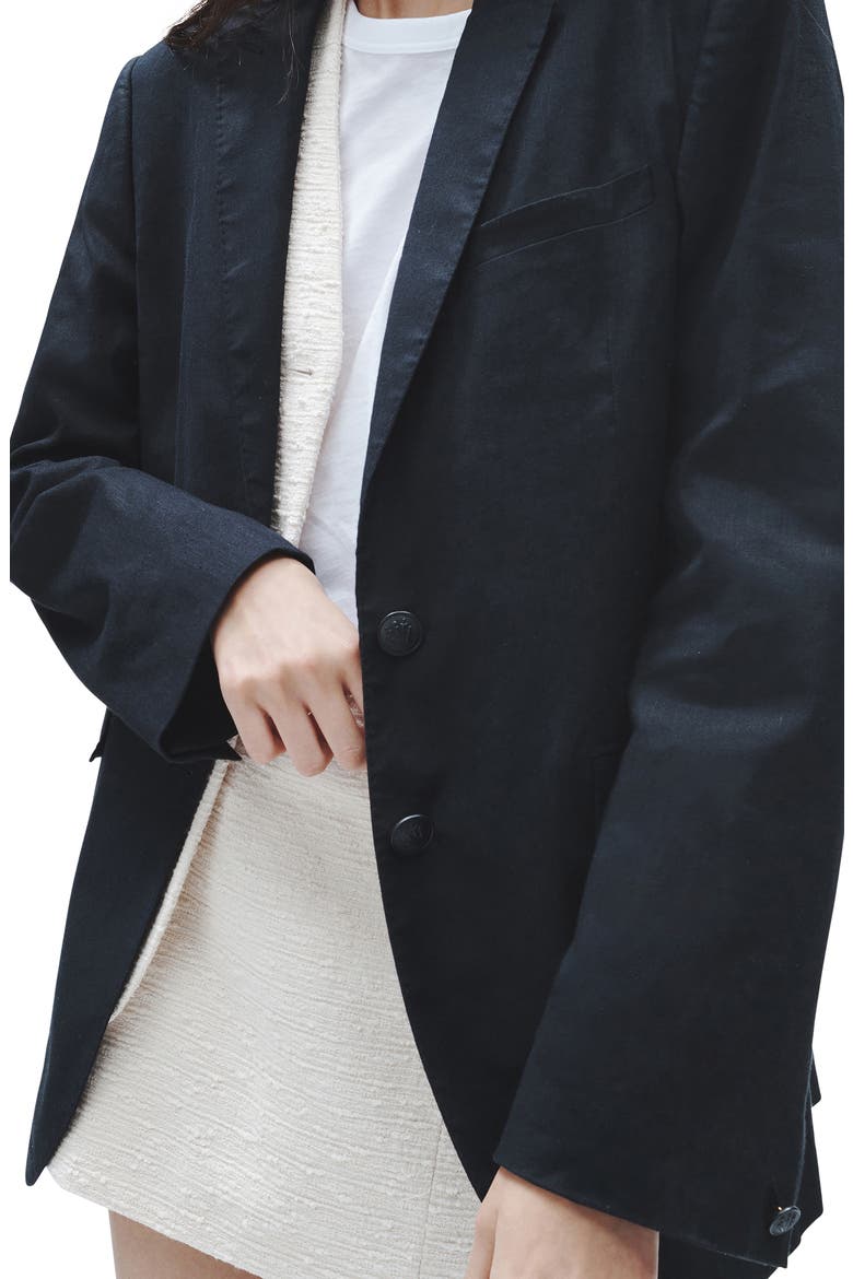 Odessa Linen Blend Blazer, Alternate, color, BLACK
