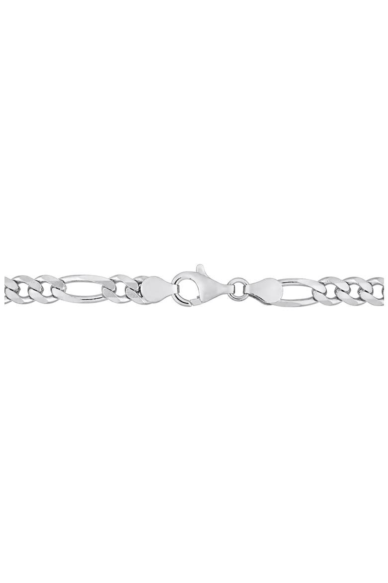 Figaro Chain Bracelet & Necklace Set, Alternate, color, SILVER