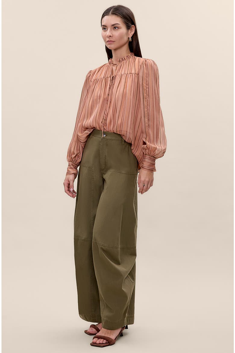 Celeste Stripe Blouse, Alternate, color, Persimmon Stripe Multi
