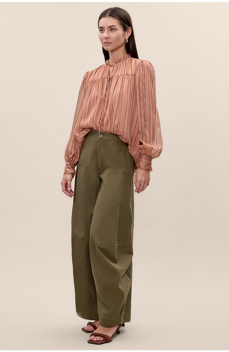 Rebecca Taylor Celeste Stripe Blouse, Alternate, color, Persimmon Stripe Multi