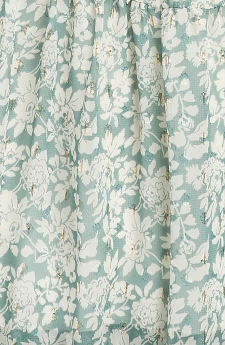 LOVE, NICKIE LEW Tiered Floral Midi Dress, Alternate, color, Sage