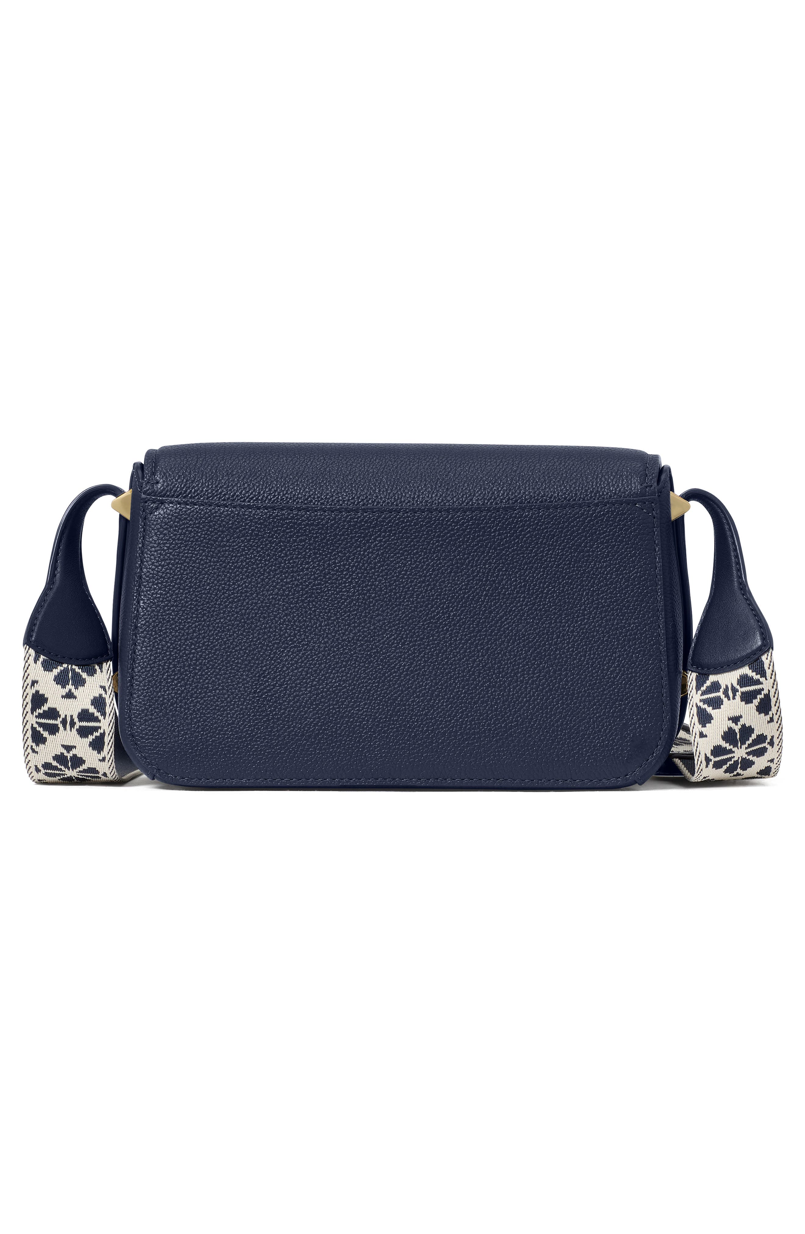Kate Spade New York small liv pebble leather flap crossbody bag, Alternate, color, Parisian Navy