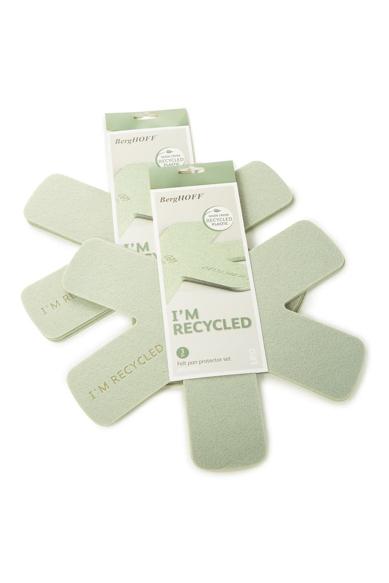 6-Piece Felt Pan Liners, Alternate, color, GREEN