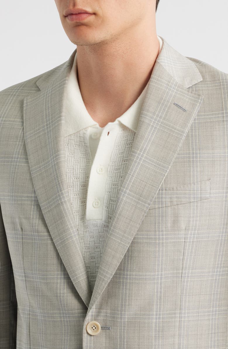 Jack Victor Esprit Plaid Wool Suit, Alternate, color, Sand