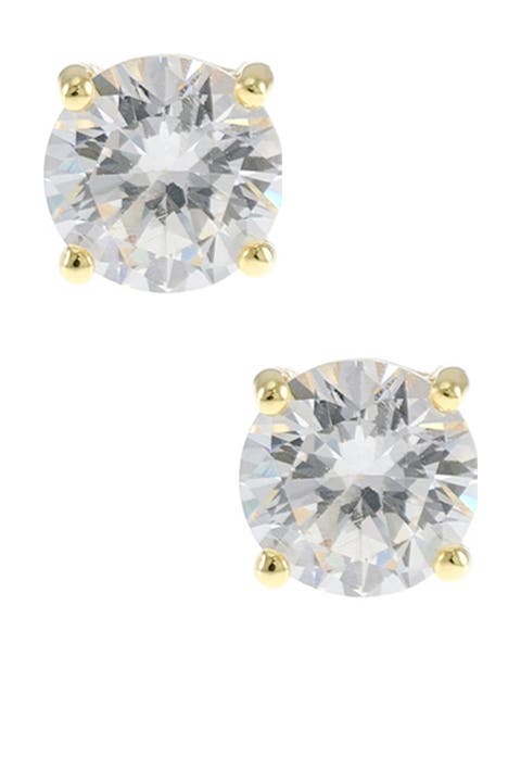 Round Cut CZ Stud Earrings