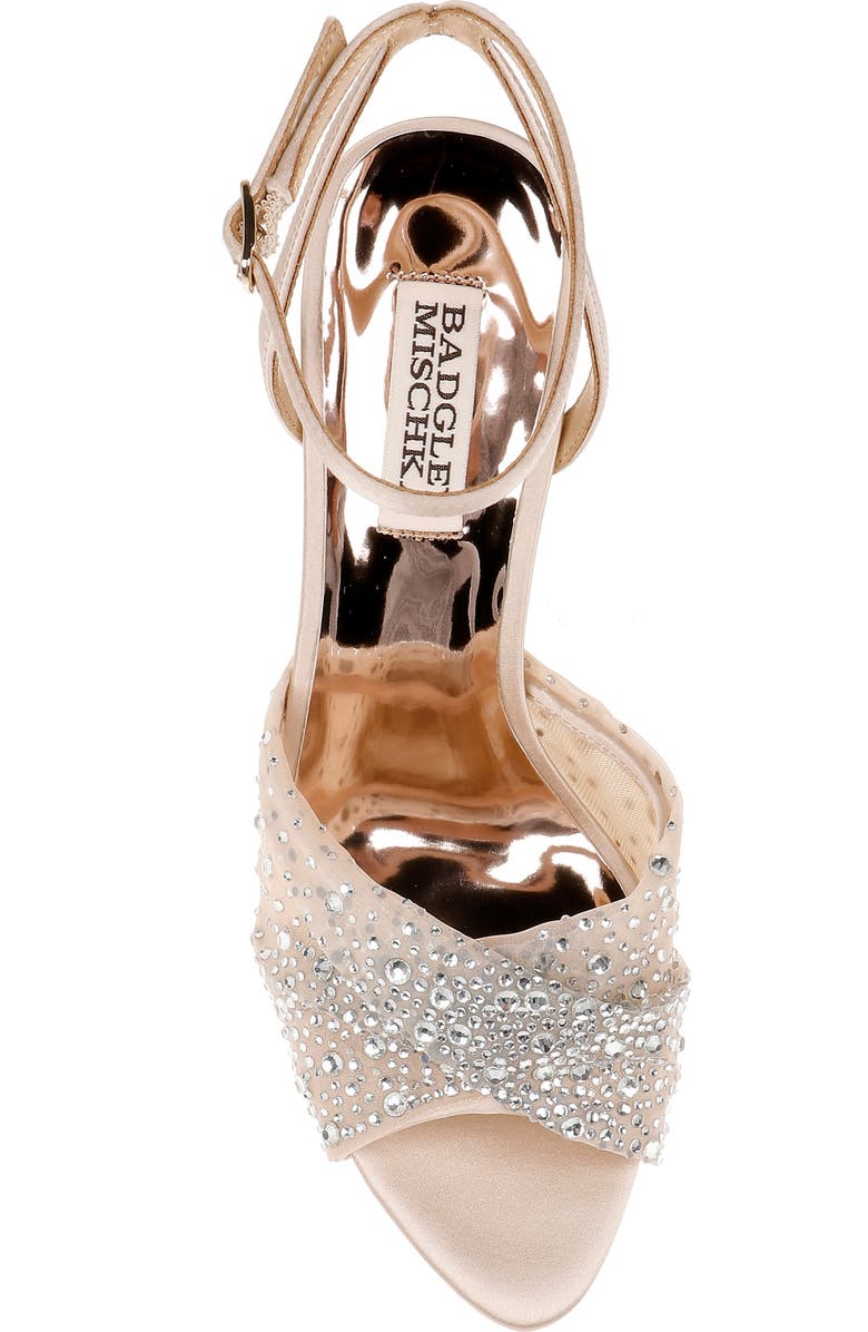 Badgley Mischka Collection Cameryn Embellished Ankle Strap Sandal, Alternate, color, Nude