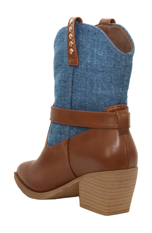 Seven7 Western Two-tone Bootie In Blue