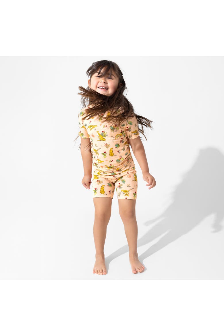 Pounce In Paradise Cheetah Kids 2-Piece Short Sleeve & Shorts Pajama Set, Alternate, color, Pounce In Paradise Cheetah