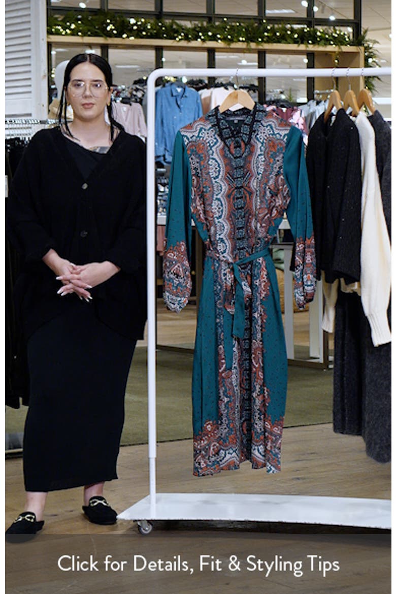 Print Long Sleeve Shirtdress video