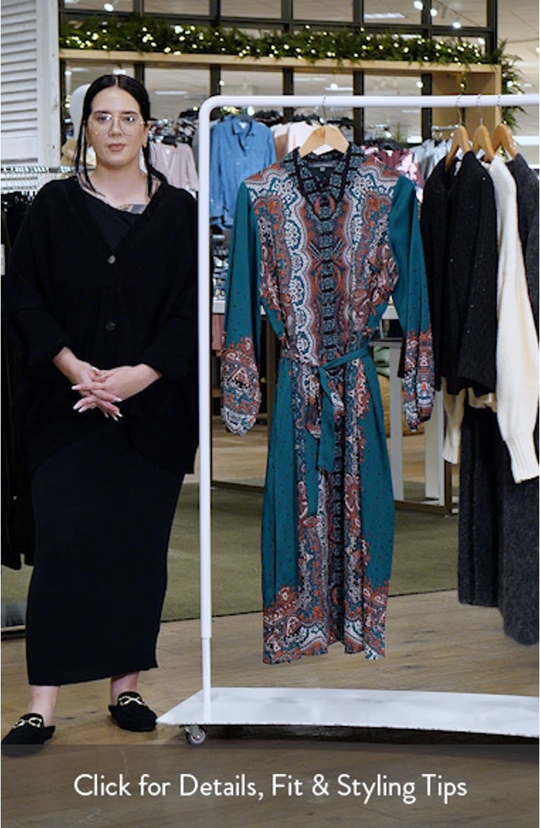 Print Long Sleeve Shirtdress, sales video thumbnail